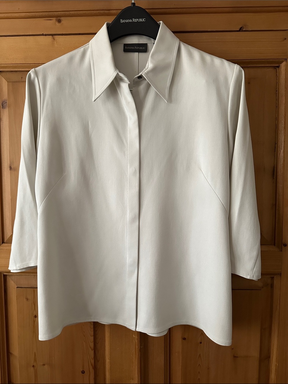Banana Republic Button-Front 3/4 Sleeve 100%Silk Shirt Jacket